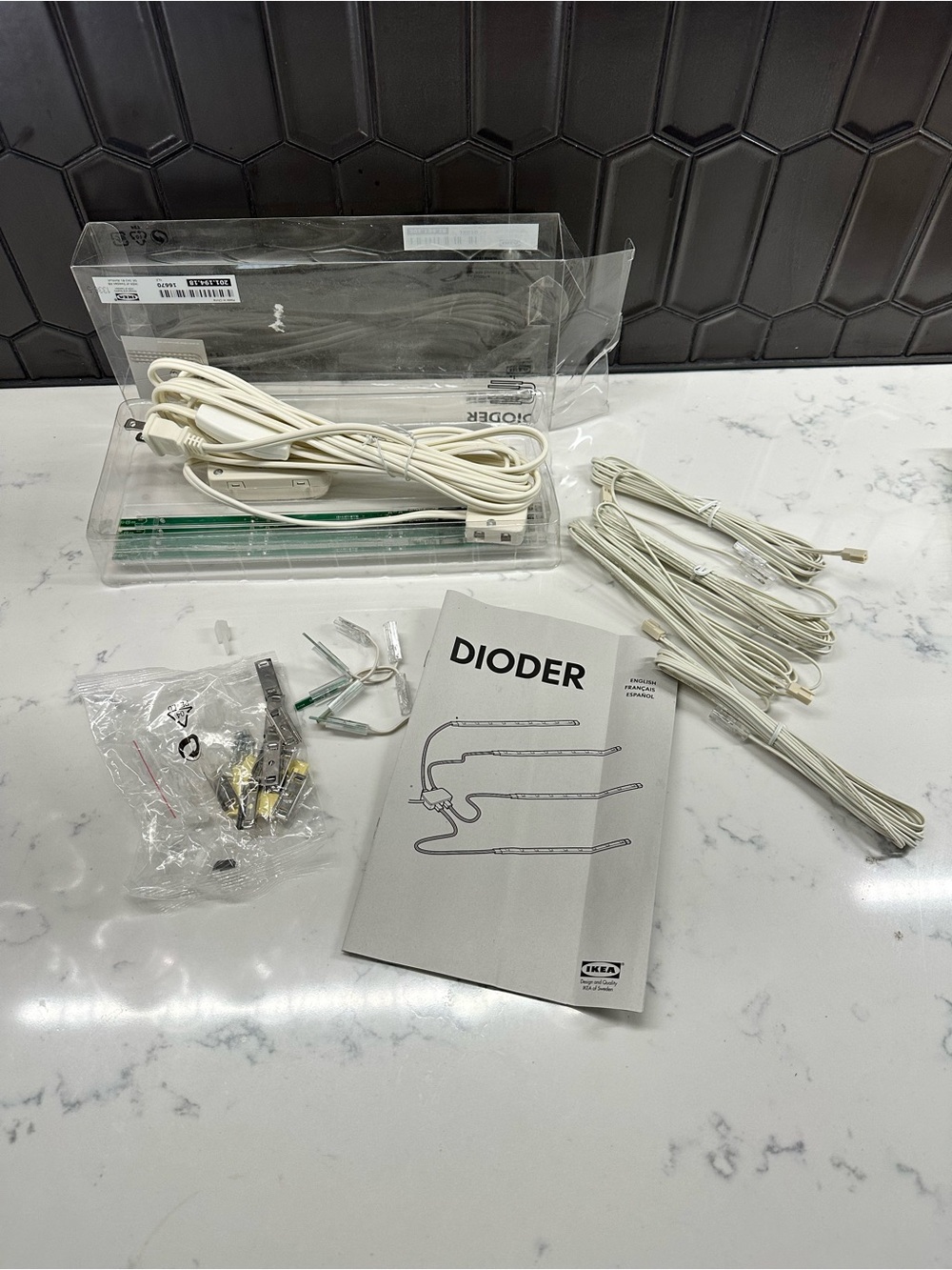 IKEA DIODER 4-piece LED light strip set, model 201.194.18
